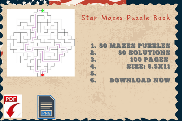 50 Star Maze KDP Interior: A Dynamic Puzzle Book Resource