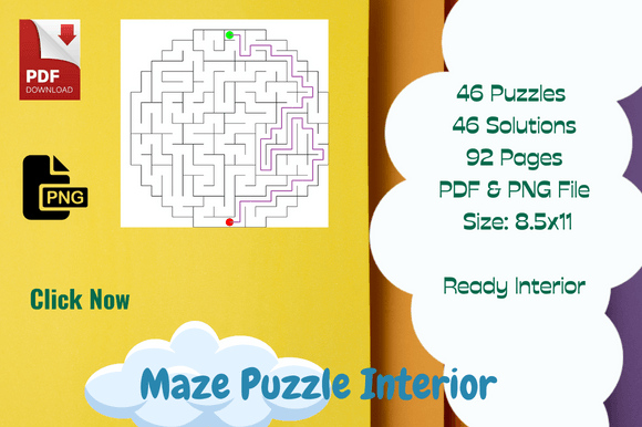 KDP Square Maze Puzzle Interior: A Ready-to-Publish Puzzle Book